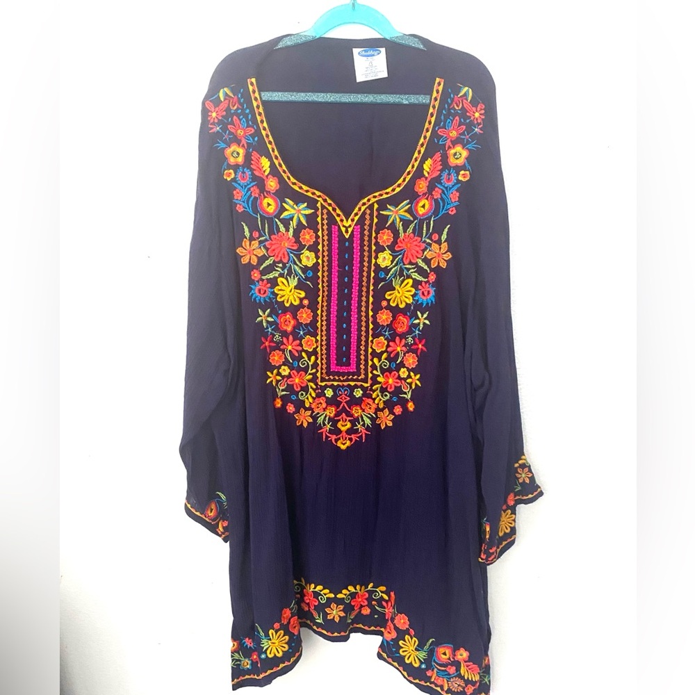 Vibrant Floral Embroidered Blouse